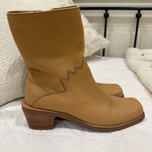 Stylish Tan Heeled Boots